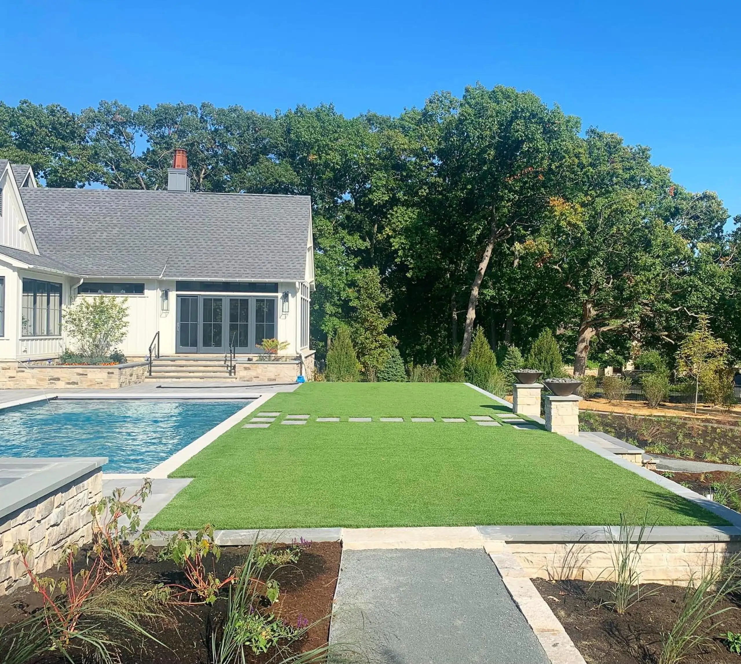 residential artificial grass lawn
